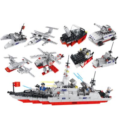 China Factory Wholesale Intelligence Development Building Block Cruiser Collect Boys Warship Model Building Block Toys Military Educational Bricks for sale