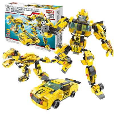 China Lele Brother Kids Creative Car Intelligence Development Robot Building Bricks Hornets Legos City Block Toys For Boy for sale