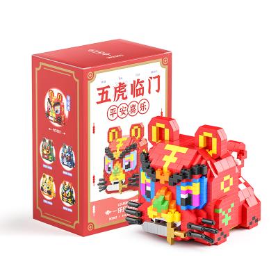 China 2022 DIY Brick Mascot Tiger Nano Brick Adult Assembled Building Decompression Newly Toys Building Block Decoration for sale