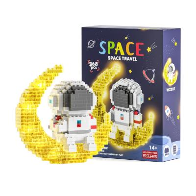 China Construction Toy Building Toy 2021 Moon Astronaut Adult Action Number Toys Light Up Astronaut Micro Building Blocks for sale