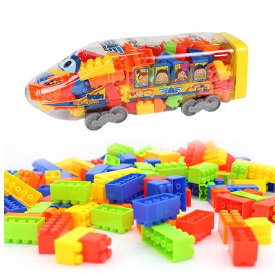 China Toy Construction Toy Baby Large Particle Building Block Building Blocks Educational Toys Children High Plastic Train for sale