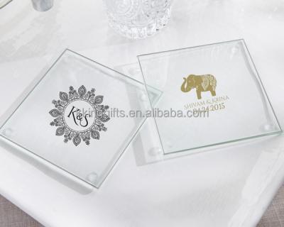 China Viable High Quality Personalized Clear Acrylic Glass Design Coaster Wedding Favors Gifts Invitations for sale