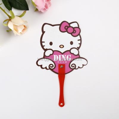 China China high quality custom printed advertising plastic pp hand fan for sale