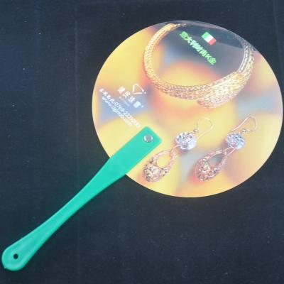 China Custom China Advertising Logo Printed PP Plastic Hand Fan For Wholesale for sale