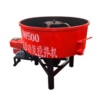 China High Quality Construction Industry JW500 Self Loading Diesel And Electric A Mixer With Diesel Engine Concrete Pan Mixer Spare Pan Mixer Cement for sale