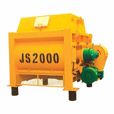 China Building Industry Low Price Js2000 Concrete Mixer Twin Shaft Mixer 2000 Liter Automatic Cement Mixer Prices for sale