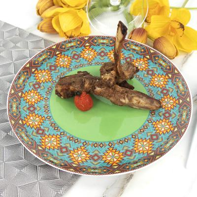 China Sustainable Ceramic Porcelain Dinner Dishes 27Cm Sicilian Steak Beef Dish Plate Large Dinnerware for sale