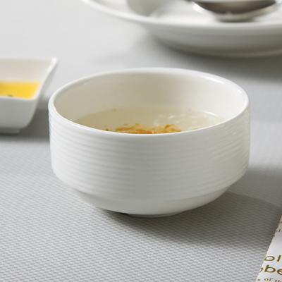 China Sustainable Stripes Stripe Korean Ceramic Porcelain Dinner Bowl Soup Bowl Bowl for sale