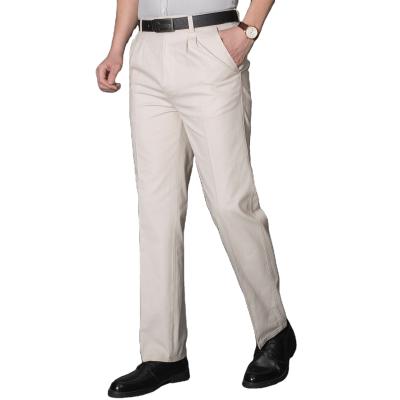 China Anti-Wrinkle Middle-aged and Old Men's Casual Twill Pants Summer Pure Cotton Pants for Men for sale