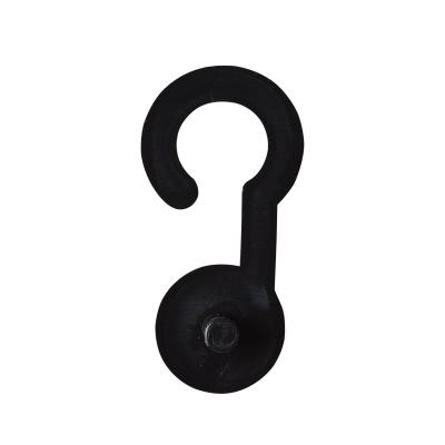 China Customized Viable Design Supermarket Clothes Display Hook 38mm Black Plastic for sale