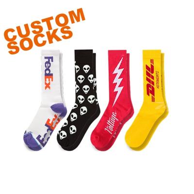 China OEM High Quality QUICK DRY Custom Cotton Print Embroidered Logo Men's Socks Customize Custom Logo Design Socks Embroidery Sports for sale