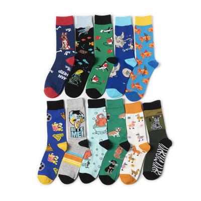 China Hot Selling QUICK DRY Amazon Drop Shipping Custom Logo Character Wholesale Fashion Crew Men Animal Socks for sale