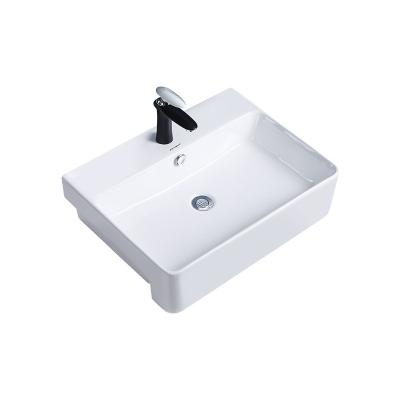 China Modern Stylish Hot Popular Square Bathroom Basins White Ceramic Countertops for sale