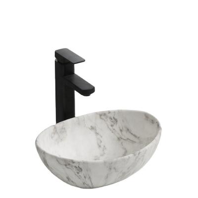 China Art Basin Bathroom Sink Luxury Modern Bathroom Basin Ceramic Sink Vanity Countertop Basin Bathroom CE Marble Sink for sale