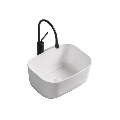 China New Design Countertop Bathroom Modern Deep Basin Hotel Home Rectangular Ceramic Basin Basin for sale