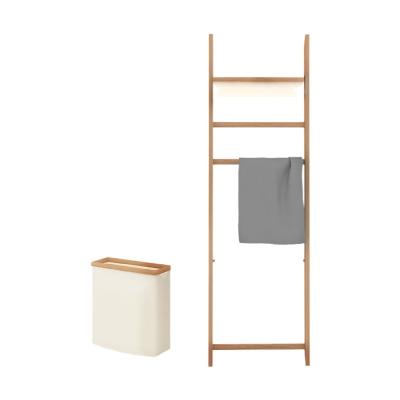 China Modern Hot Selling Multifunctional Organizer Floor Standing Rack Bamboo Toilet Bathroom Storage Backup Shelf for sale