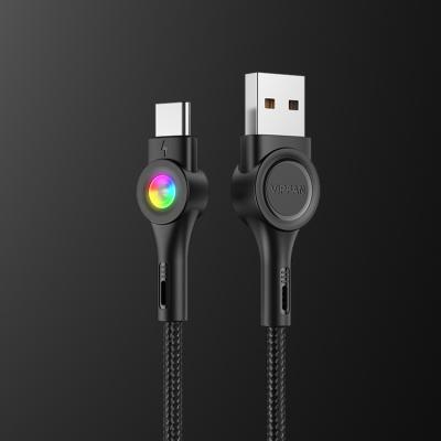 China VIPFAN 7-Color Mobile Phone Light Barid Tipo-C Nylon Type-C Mobile Phone Cable For Huawei Samsung Xiaomi for sale