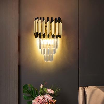 China 2022 New Design Luxury Modern Home Hotel Decoration Corridor Indoor Crystal Sconce Wall Lamp for sale