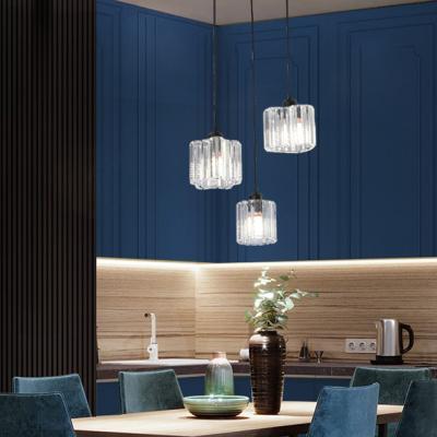 China Modern Hot Sale Iron Chandeliers Ceiling 3 Kitchen Black Glass Pendant Light Led Hanging Light Fixtures for sale