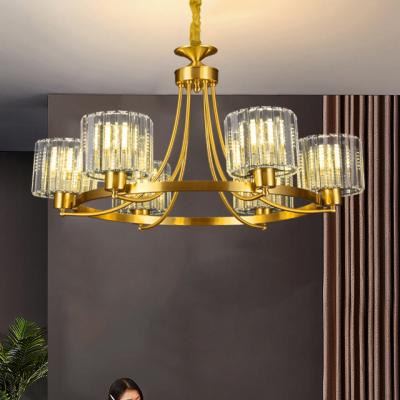 China Luxury Luxury Crystal Ceiling Lamp Led Hotel Living Room Dining Room Stainless Steel Copper Color Chandelier Lighting for sale