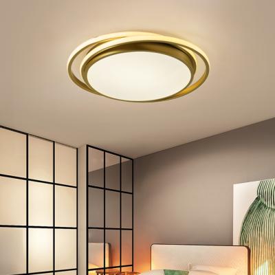 China Surface mounted 2022 new creative smart dimmable ceiling lamp black and gold modern LED ceiling light for indoor bedroom for sale