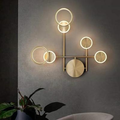 China Modern Luxury Smart Decorative Nordic Modern Indoor Bedside Lamp Stairs Living Room Hotel Bedroom Gold Wall Light for sale