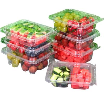 China Disposable Customization evident lid clear container Clear clamshell food grade plastic PET evident food containers for sale