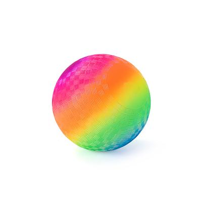 China Eco-Friendly PVC 80g Kids Toys Children's Inflatable Toy Balls Rainbow Ball Playground Ball Toys Children Kids for sale