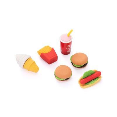 China Simulation Food Set Children Toys China Wholesale KFC Simulation Cartoon Set Hamburger Food Detachable Student Learning Toy Accessories Stationery for sale