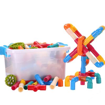 China Plastic Assembling Building Block Children Toys Water Pipe Buildings Toy Multifunctional Baby Educational Building Toys for Kindergarten Home for sale