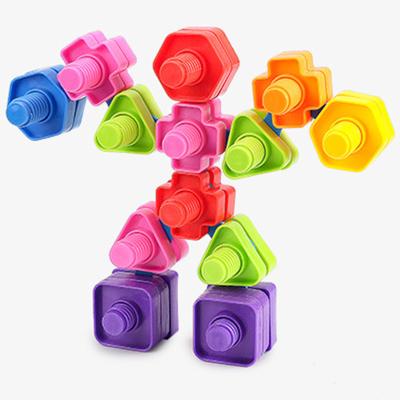 China Toy Interlocking Plastic Screw Rod Block Toys Engineering Learning DIY Toy Accessories Educational Toys Building Construction For Children for sale