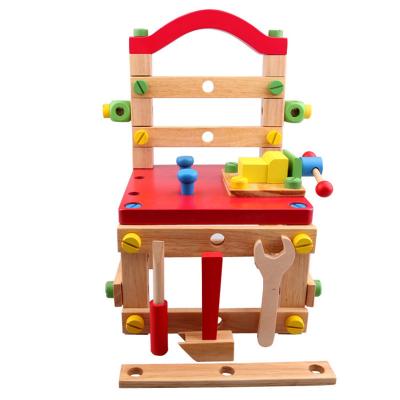 China Construction Toy New Children's DIY Kit Assemble Work Educational Chair Toys Wooden Montessori Toys For Sale For Kids for sale