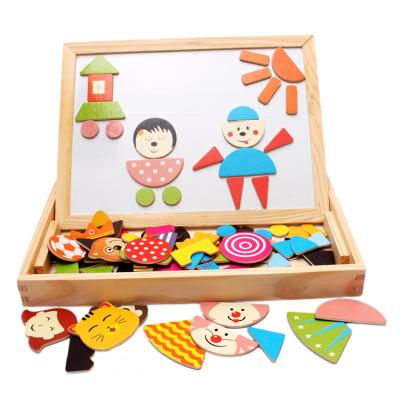 China Custom Toy New Cartoon Toy 3d Puzzle Interesting Educational Magnetic Board Wooden Kid Baby Kid Magnetic Toy Teaching Sets Wooden Box for sale