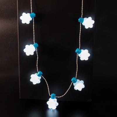 China Hot Sale ABS+PS Christmas Decorations Snowflake Shape Necklace Light Up Toys For Party Decoration for sale