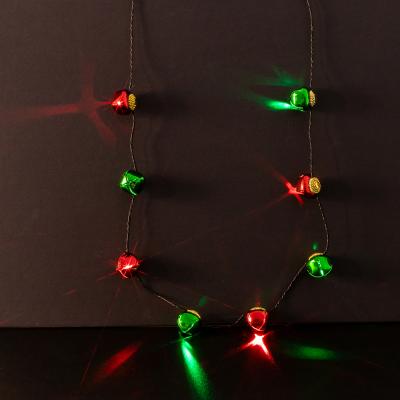 China ABS+PS Hot Sale Christmas Gift Set Bell Necklace Girls Women Jewelry Party Use Light Up Toys for sale