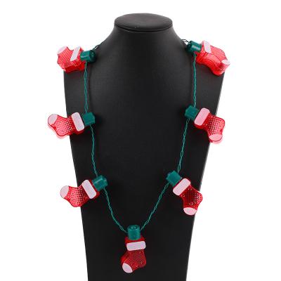 China Christmas Tree Necklace New Christmas Toys Children Small Lights Decoration LED Light Christmas Tree Necklace Gift Toy Halloween Necklace for sale