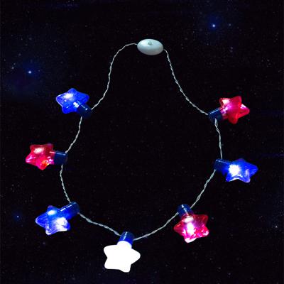 China New LED Children Star Toys Necklace Independence Day Day String Light String Light Halloween Luminous Necklace for sale