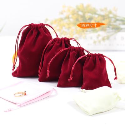 China High End Gift Jewelry Pouch Packaging Drawstring Velvet Jewelry Bag Customized Eco-Friendly Wholesale for sale