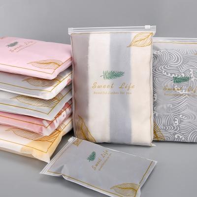 China Disposable Custom Printing Frosted Transparent Plastic Poly Plastic Zip Lock Packaging Bags For Clothes Garment for sale