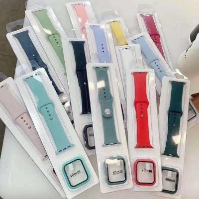 China Silicone 42mm/44mm Rubber Smart Watchbands 38mm/40mm Case Shell Protector For iPhone Watchbands for sale