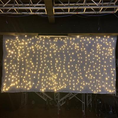 China HOT white led decoration star cloth wedding backdrop star cloth star light fabric for sale