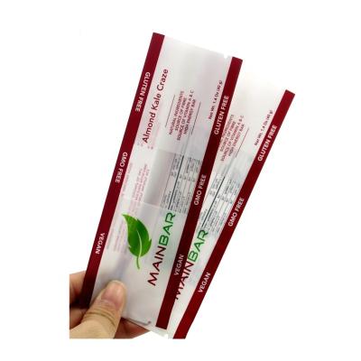 China Recyclable Custom Logo Plastic Food Packaging Snack Nutrition Protein Bar Bag for sale