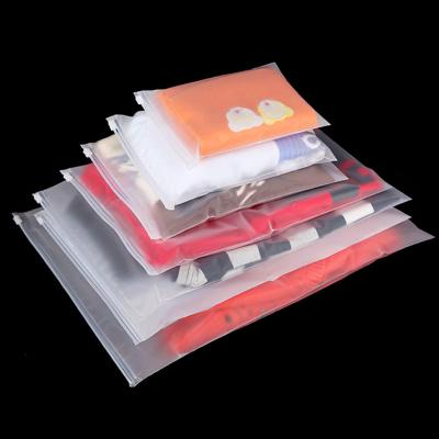 China Matte Storage Bags Clothing Packaging Poly PE Garment Pouch BIODEGRADABLE Custom Resealable Frosted Plastic Bag For Clothes for sale