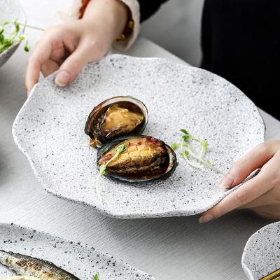 China Sustainable Western Style Restaurant Tableware Granite Irregular Pasta Dish Dining Dish Sets for sale