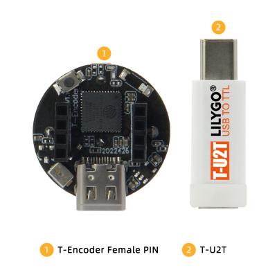 China LILYGO Amplifier ESP32 T-encoder T-encoder T-U2T Module RGB LED Ring Encoder T-U2T Discharger Wireless WiFi Bluetooth Program Development Board for sale