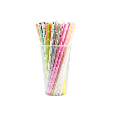 China Art Color Dot Star Paper Creative Handmade Straw Mason Bottle Candy Disposable Paper 25 pieces/juice pack for sale