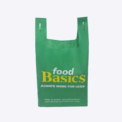 China BIODEGRADABLE Stain Supermarket Vest Waistcoat Shopping Bag Waistcoat Bag Nonwoven Wholesale Non-woven Advertising Packaging Bag Custom for sale