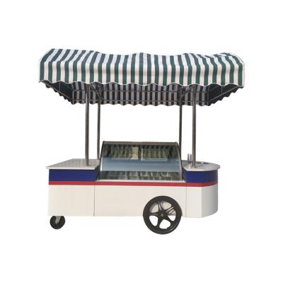 China Commercial Catering Cool Air Ice Cream Cart Kiosk With Display Freezer for sale