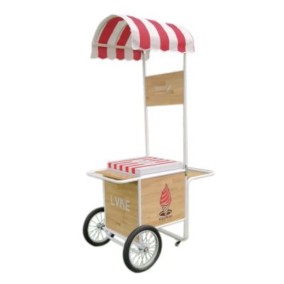 China New Store Market Park Scenic Area AC 110v Commercial Catering Ice Cream Serving Attractive Serving Cart for sale