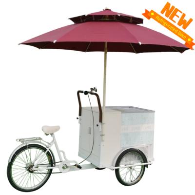 China New Commercial Supplying Sattractive Refrigerated Bike With AC 220v Freezer for sale